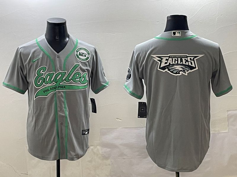 Men Philadelphia Eagles Blank Grey Jointly Name 2025 Nike Limited NFL Jersey style 24->philadelphia eagles->NFL Jersey